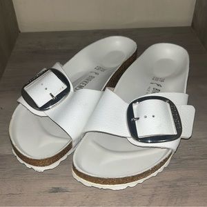 Birkenstock Madrid Big Buckle White Sandals L 8 M 6